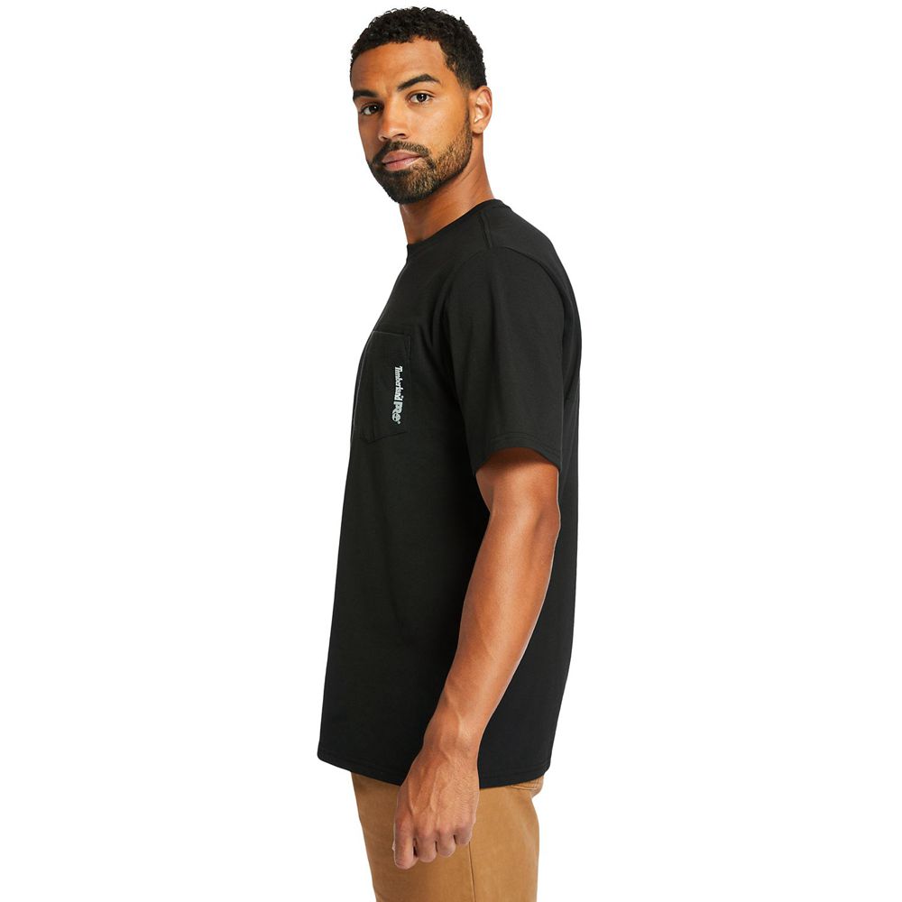 Camisetas Timberland Argentina Hombre - Pro® Short Sleeve Base Plate Wicking - Negras - LGIAMK-513